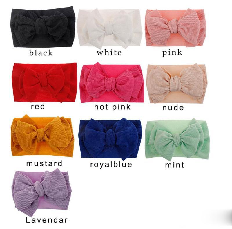 

Baby Girl Turban Headband Solid Bow Knot Hairband Girls Stretchy Head Wraps DIY Boutique Headwear Hair Accessories 10 Colors, Mixed color