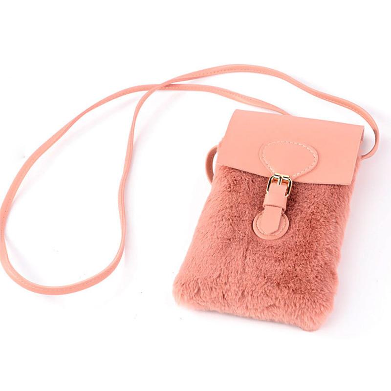 

New Crossbody Shoulder Bags Women Multi-functional Touchable Cell Phone Pocket Card Purse Small Bag Female Plush Messenger Bag