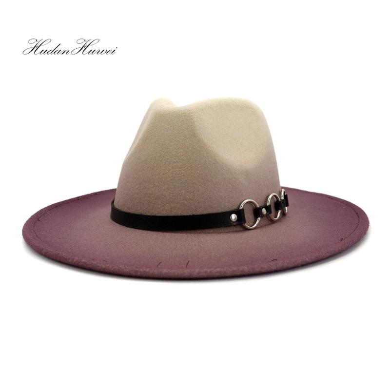 

European American British Fashionable Classic Jazz Panama Fedora Hat Fall Winter Men Women Spray-painted Hat, Green