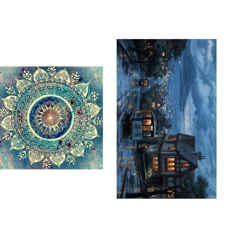 

Emergency Lights 2 Set Diamond Embroidery Full Drill Painting 5D Diy Cross Stitch Rhinestone - Pattern Street Landscape
