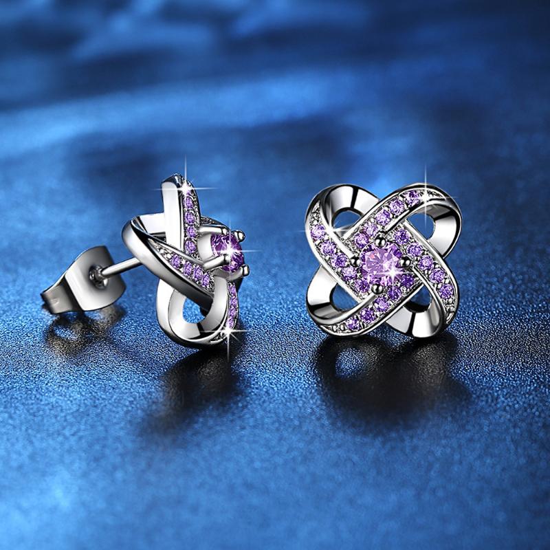 

Korean fashion version of the temperament simple personality rotating studs lucky grass stud jewelry