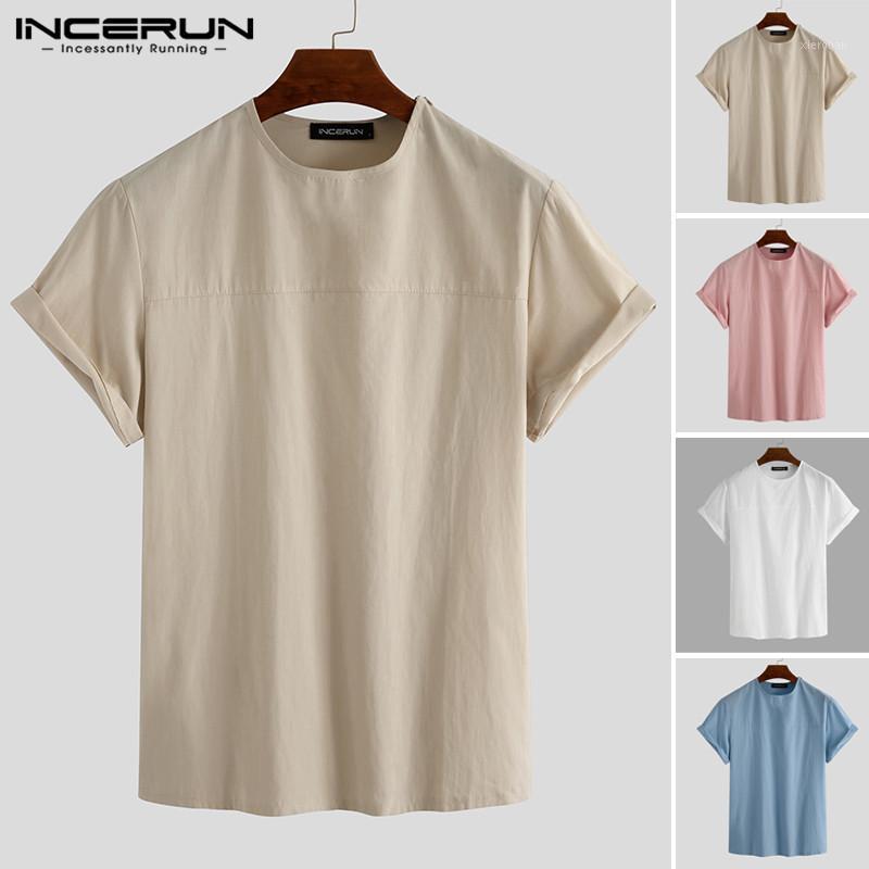 

Men' T-Shirts Man Summer Short Sleeve T Shirts Casual Cotton Plain Blouse Chinese Style Loose Tee Tops Round Neck Solid Color T-shirt -5XL, Beige