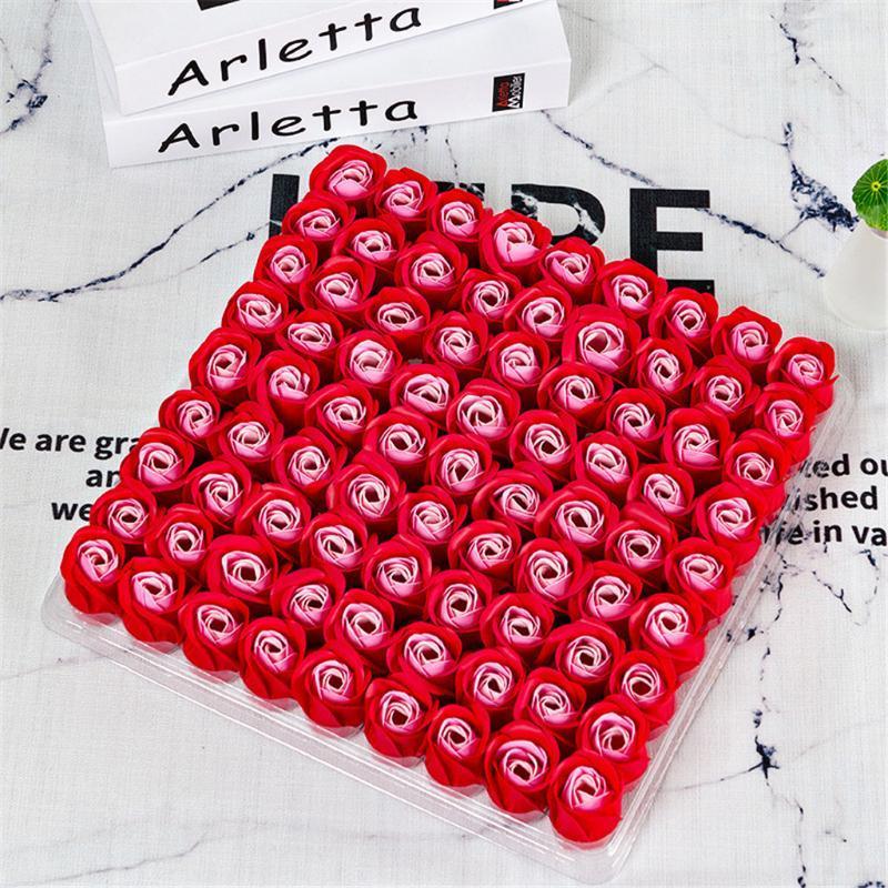 

Cheap Soap Rose Head Valentine's Day Gift Wedding Bouquet Home Decor Three-layer Without Base Simulation Rose Eternal Flower &181, Blue