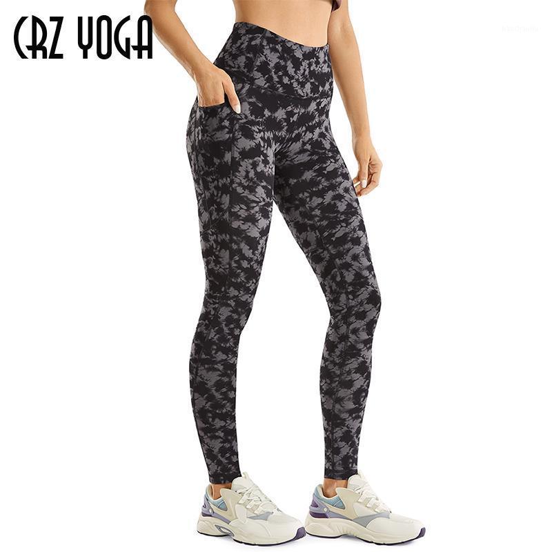 

CRZ YOGA Women's Naked Feeling Yoga Pants Buttery Soft Workout Leggings with Pockets- 28 Inches1, Shading gray05