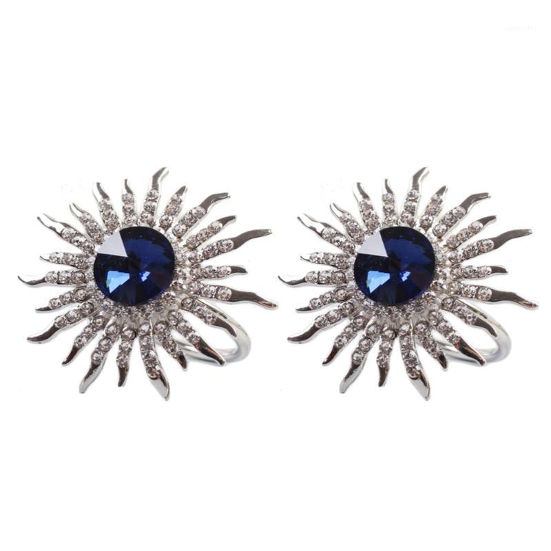 

4pcs Sunflower Napkin Rings Sparkling Artificial Diamond Napkin Buckles Flower Shape Holders Dinning Table Setting Decor1
