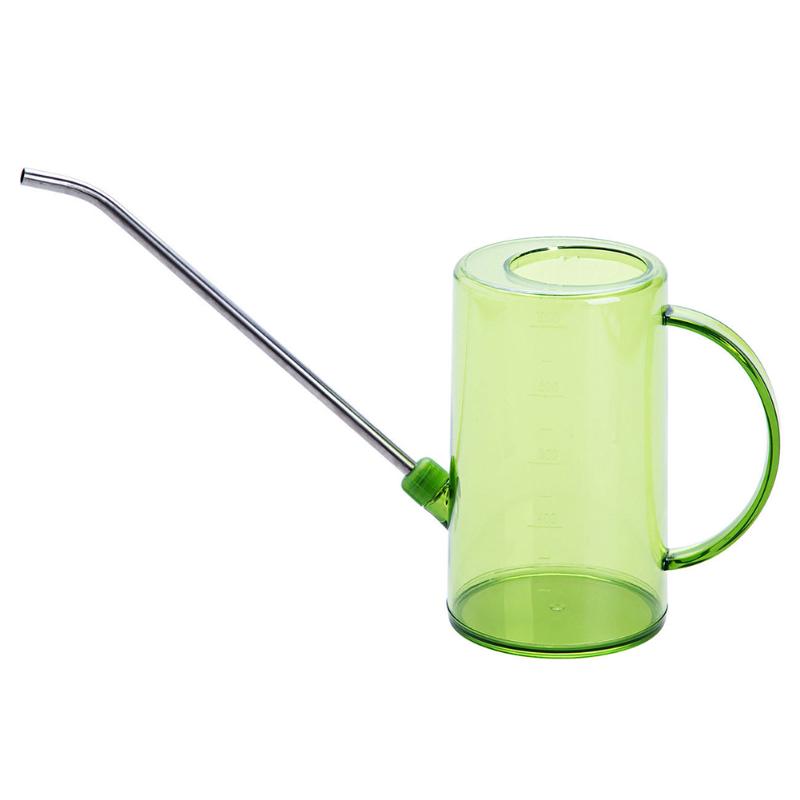 

Household Patio Watering Can Sprinkling Flowers Pot Durable Gardening Tools Plastic Long Mouth Plant Stainless Steel Transparent, Green transparent