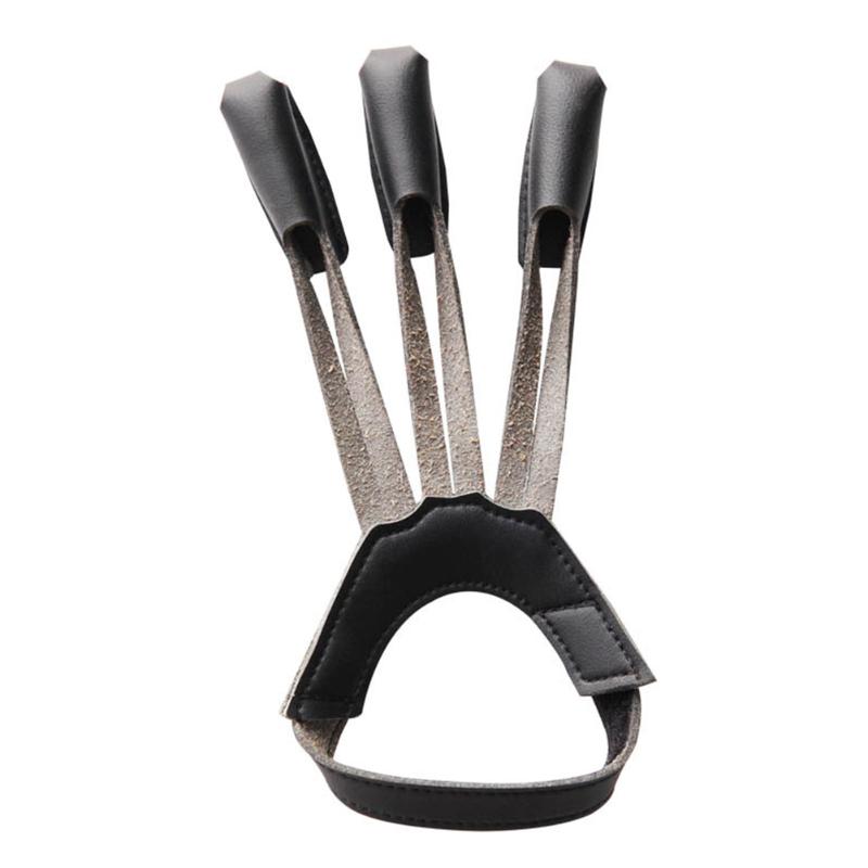

1pc Durable Mitts Protect Archery Accessories Finger Protector Leather Glove 3 Finger Gloves Archery, Black