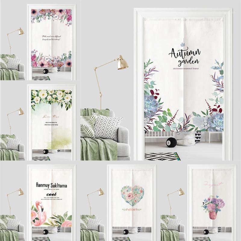 

Japanese Door Curtain Hanging Curtain Flowers Feng Shui Decorative Kitchen Bathroom Entrance Noren Doorway Custom Curtains1, Color 5