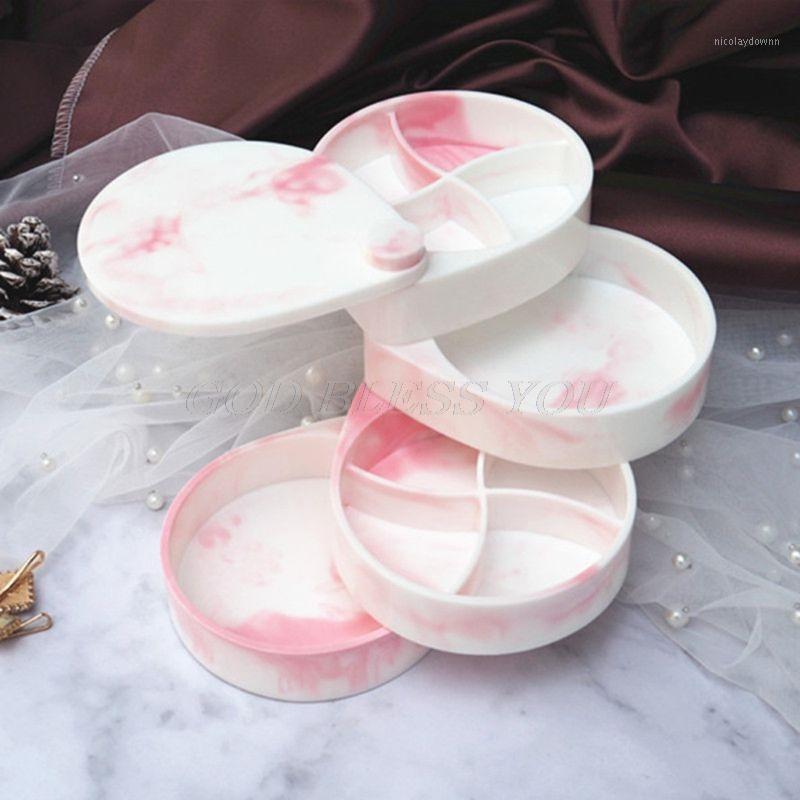 

Teardrop Shape Rotating Jewelry Box Resin Casting Mold 3-Tiered Tray Jewelry Storage Organizer Silicone Mold Art Craft Tools1