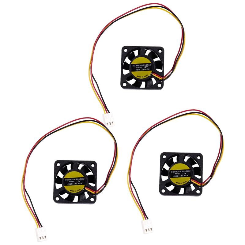 

3 Pcs 40mmx10mm 3P 7 Blades Computer Chipset Cooling Fan DC 12V