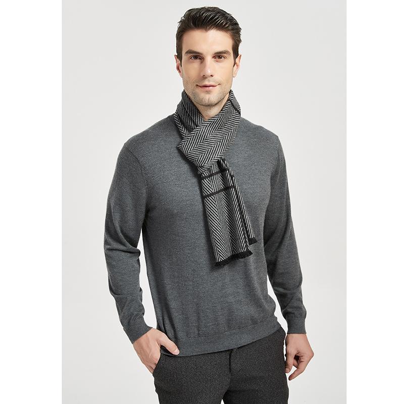 

Scarves 2021 Classical Men's Winter Plaid Scarf Windproof Warm Cotton Shawls Soft Casual Man Business