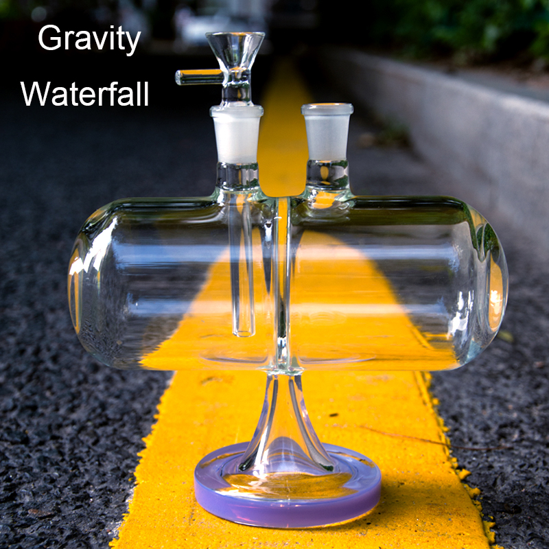 

Green Purple Clear Infinity Waterfall Bong Invertible Gravity Glass Water Pipes 7 Inch Oil Dab Rigs 14mm Female Joint With Bowl XL-2061