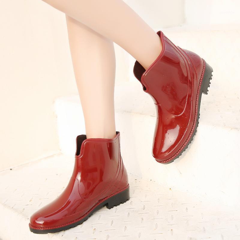 

New Rubber Shoes Fashion Rain Boots Girls Ladies Walking Waterproof PVC Women's Boots Winter Woman Rainboots Pink white91, Black