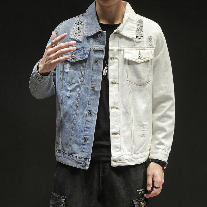 

2020 new denim jacket men's hip hop men's retro denim jacket street casual bomber Harajuku fashion coat 8.12, Bu