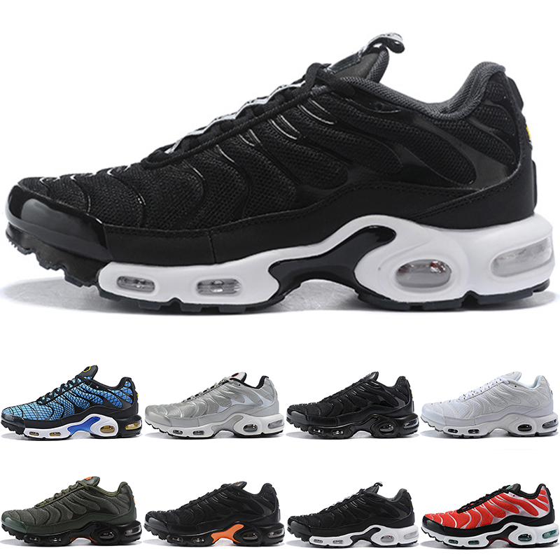 

Plus 2019 TN Men Women Running Shoes Designer Shoe Greedy Oreo Silver Bullet Triple Black White Mens Trainer Sports Sneakers Size 40-45, White;red