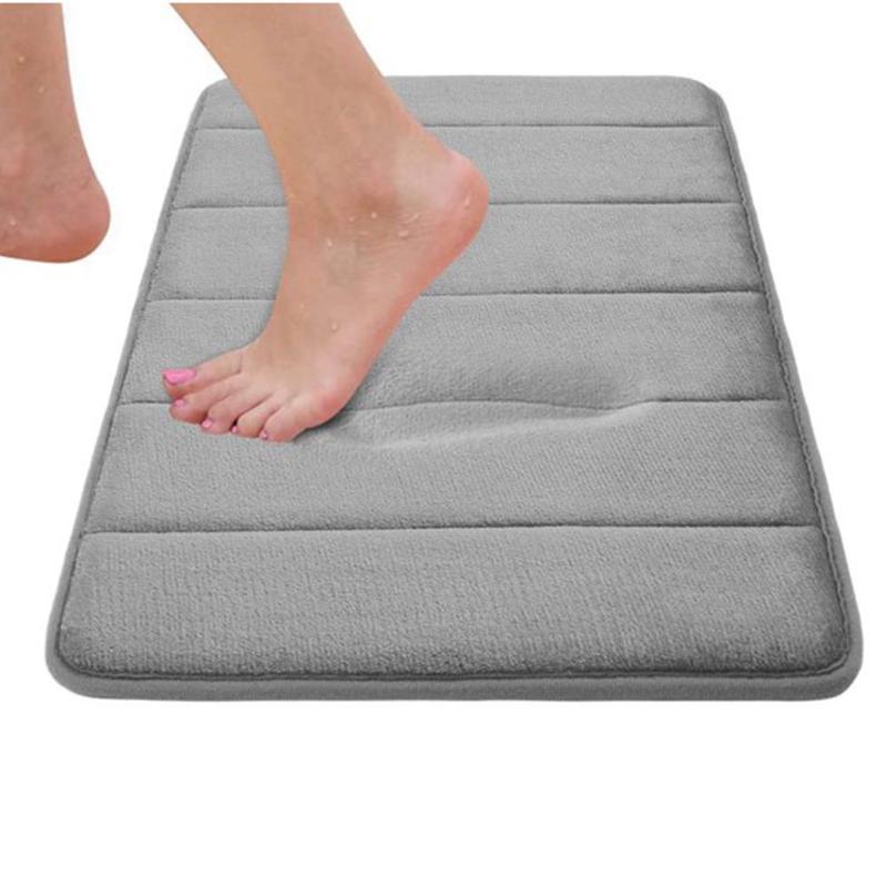 

Home Bath Mat Non-slip Bathroom Carpet Soft Coral Fleece Memory Foam Rug Mat kitchen Toilet Floor Decor
