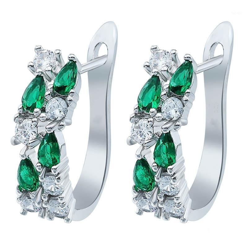 

Fashion Crystal Stud Hoop Earrings Silver Earring for Women Girl Jewelry Gift1