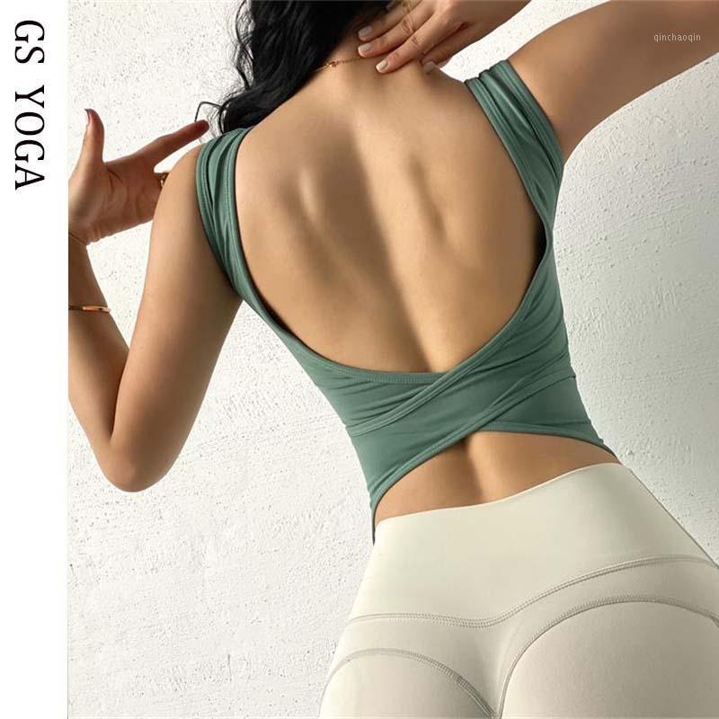 

Sexy Back Yoga Bra Inner Padded Ftness Tank Top Elastic Sport Bra Gym Crop Top Vest Professional Woekout Vest1, Black