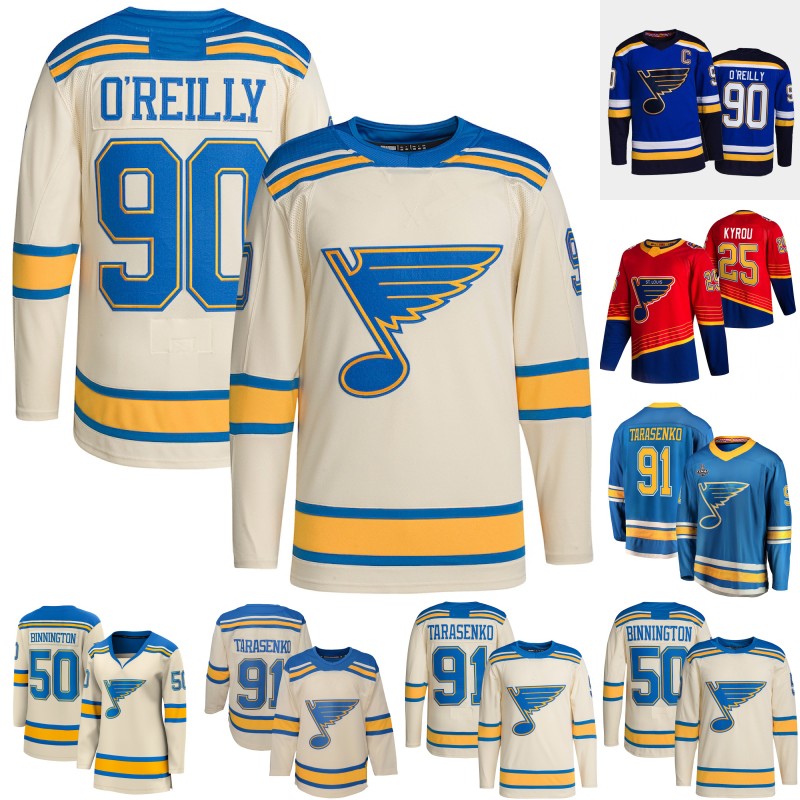 

St. Louis Blues 90 Ryan O'Reilly 2022 Winter Classic Jersey Vladimir Tarasenko Binnington Kyrou David Perron Brayden Schenn Brandon Saad Ice Hockey Jerseys, Mens black s-xxxl