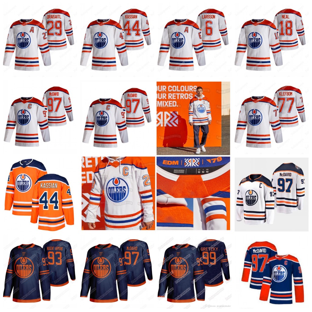 

Connor McDavid Edmonton Oilers 2021 Reverse Retro Colby Cave Leon Draisaitl Ryan Nugent-Hopkins Gretzky Nurse Kassian Barrie Jersey, Orange mens s-xxxl
