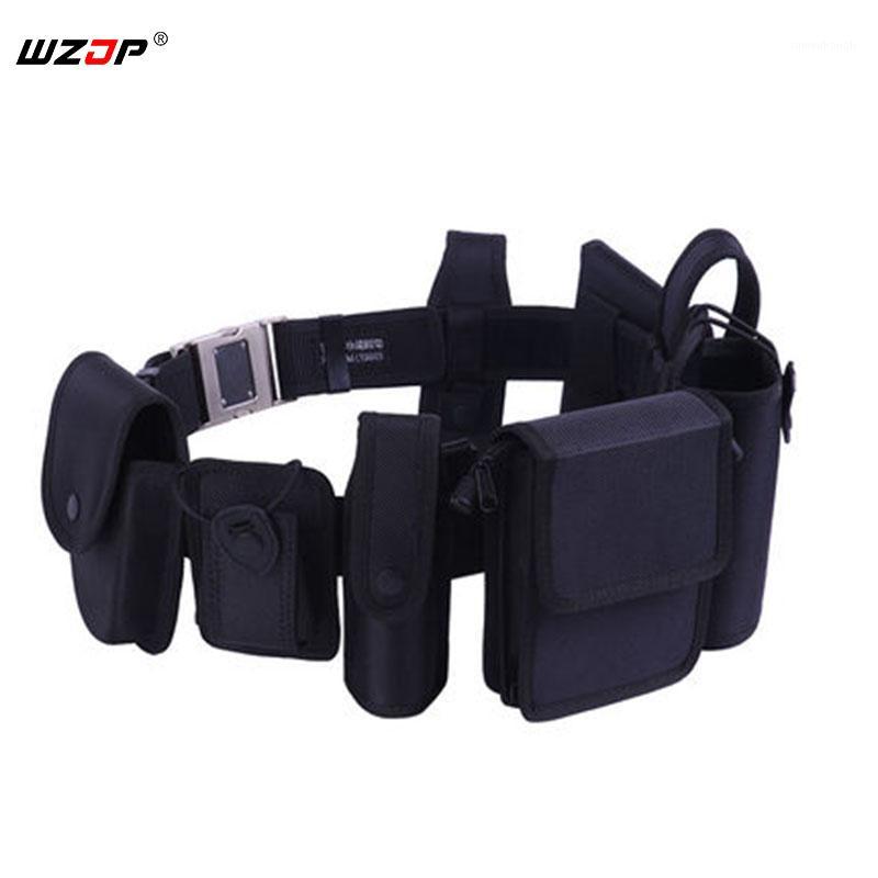 

WZJP Outdoor Multi-function Security Tactical Waist Support Hunting Training Belts Holster Duty Utility Belt Set1, Black