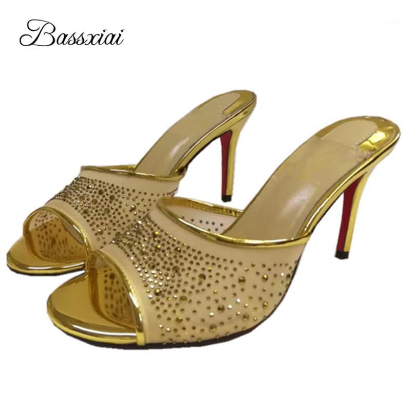 

Jeweled Crystal Air Mesh Sandals Women Thin High Heels Open Toe Slingbacks Runway Mules Rhinestone Summer Sandalias1, 8cm