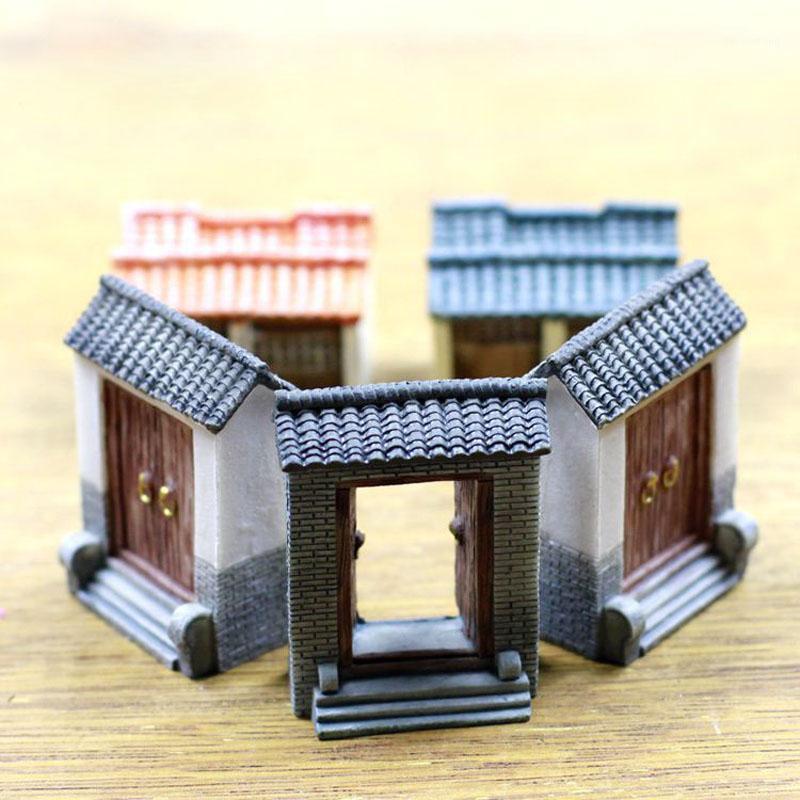 

Decorative Objects & Figurines China Door History Building Miniature Fairy Garden Home Houses Decoration Mini Craft Micro Landscaping Decor