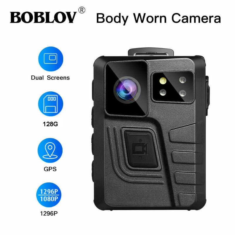 

BOBLOV Body Camera M852 128G Dual Screens GPS HD 1296P Night Vision Camcorder DVR Micro Cam Mini Camera Dropshipping
