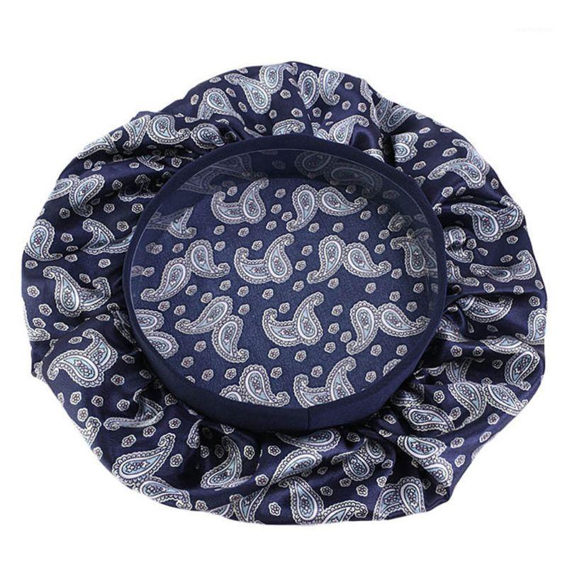 

Women Paisley Floral Satin Sleeping Cap Elastic Band Salon Hair Loss Bonnet Hat H7EF1, Pk