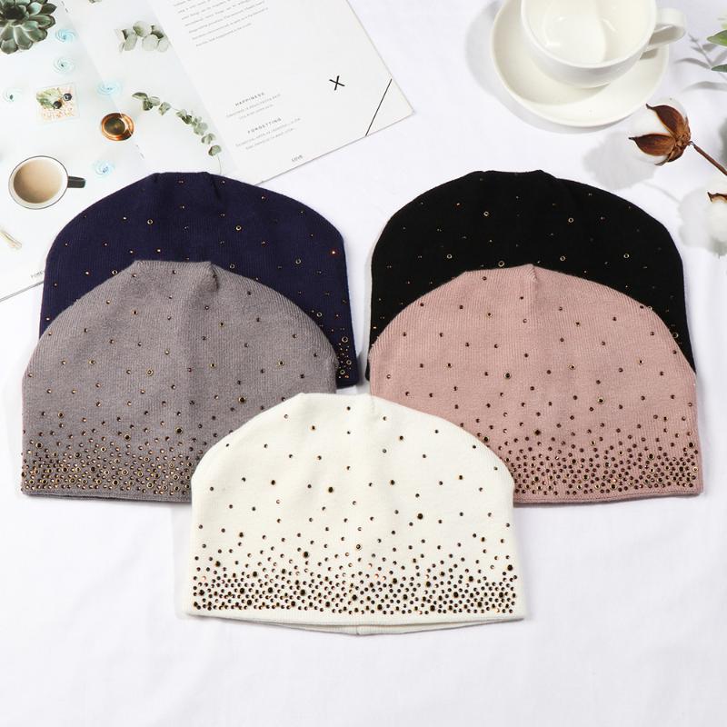

Fashion Women Elastic Turban Beanie Soft Cotton Bonnet Muslim Hijabs Head Wrap Chemo Hat Women Turban Hat, Black