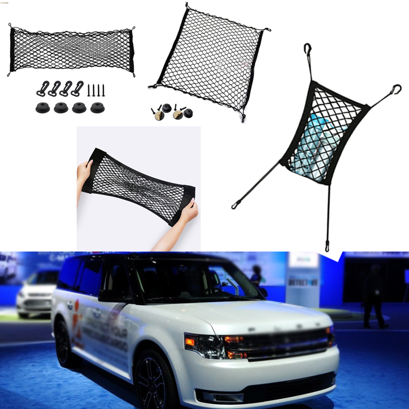 

For Ford FLEX Car Vehicle Black Rear Trunk Cargo Baggage Organizer Storage Nylon Plain Vertical Seat Net