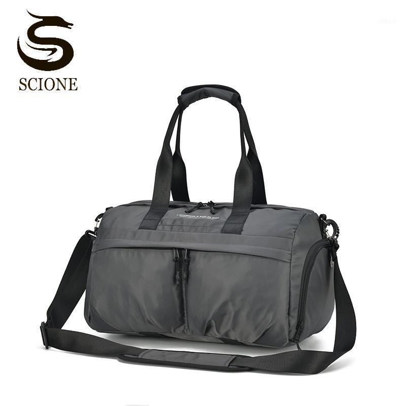 

High Quality Nylon Travel Bag Waterproof PVC Women Handbag Dry And Wet Duffle Bags Crossbody Shoulder Hand Bag Gym Outdoor1, Black