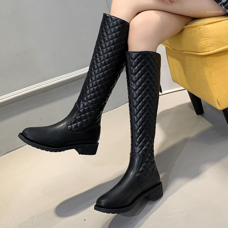 

Women's Knight Boot Western Over-the-Knee Riding Boots Winter Long Tube Leather High Boot 2020 Lady Retro Low Heel Pointed Shoes1, Black