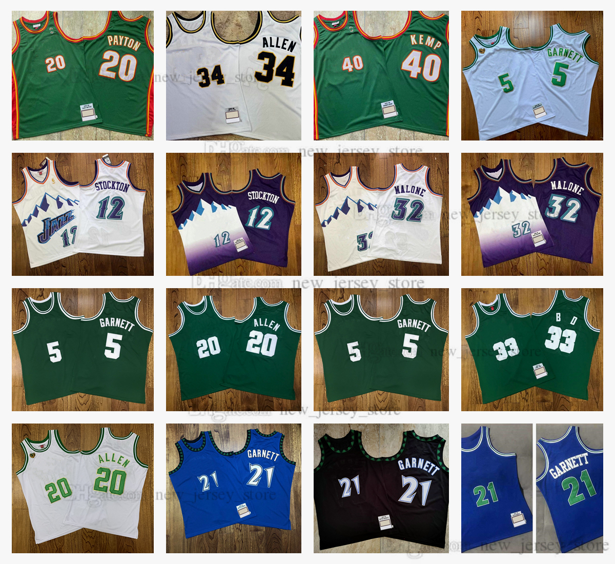 

Mitchell and Ness Authentic Stitched West East Basketball 20 Ray 34 Allen Jerseys embroidery 5 Garnett 32 Karl 12 John Malone Stockton 40 Shaw Gary Kemp Payton Jersey, Man size as picture