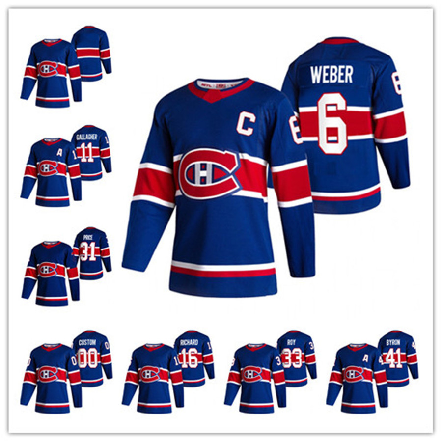 

Carey Price Montreal Canadiens 2021 Reverse Retro Shea Weber Brendan Gallagher Domi Anderson Danault Drouin Kotkaniemi Paul Byron roy Jersey, Black;red