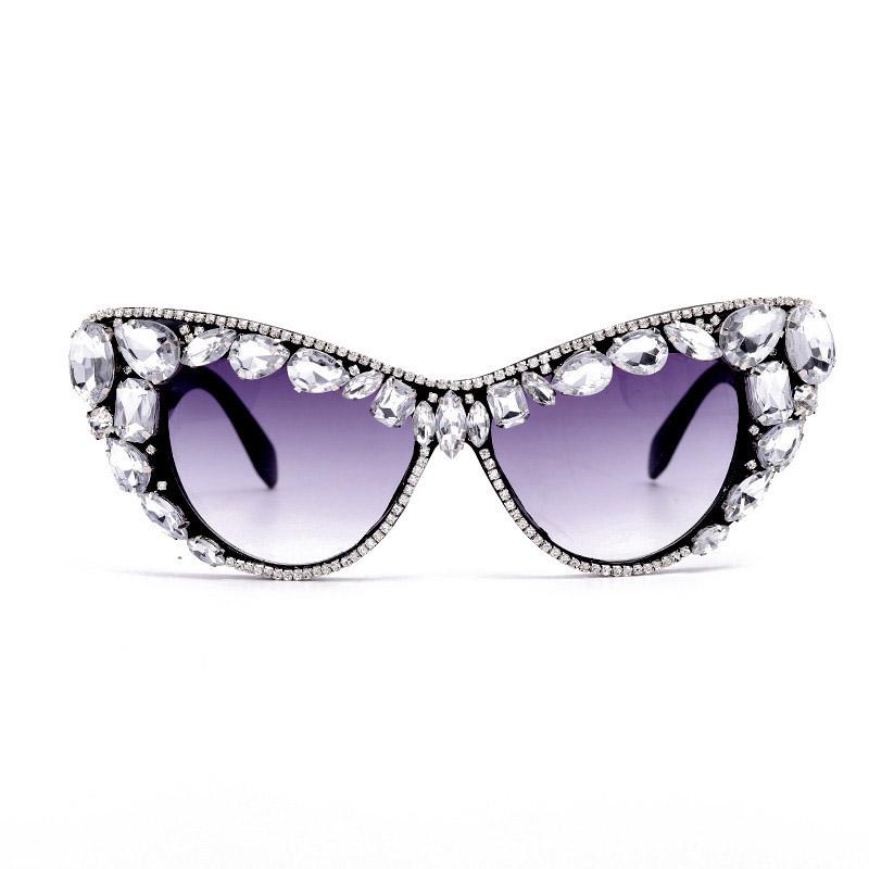 

Fashion new Cat Eye Diamond Sunglasses Women Designer Colorful Rhinestones Sunglasses Retro Eyewear Shades UV400