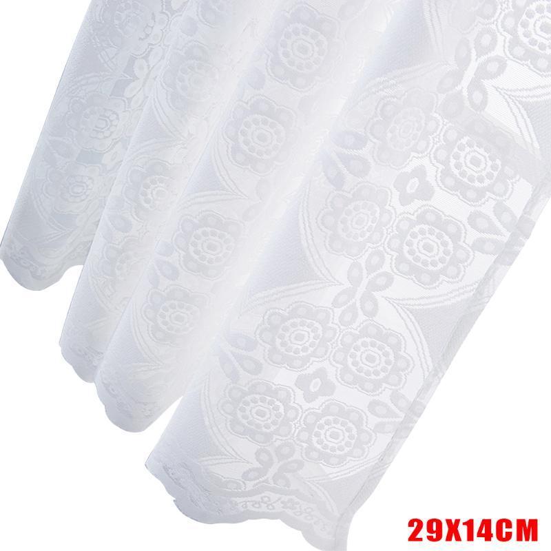 

Polyester Kitchen Modern Window Curtain Studio Bathroom Short Panel Cafe Laundry Hanging Lace Floral Valance Home Decor1, 19 bblue