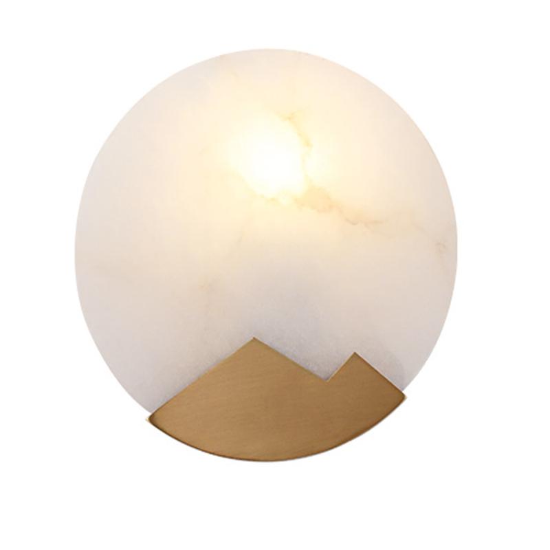 

art deco marble wall lights modern gold sconce AC110V 220v round living room bedside lamp