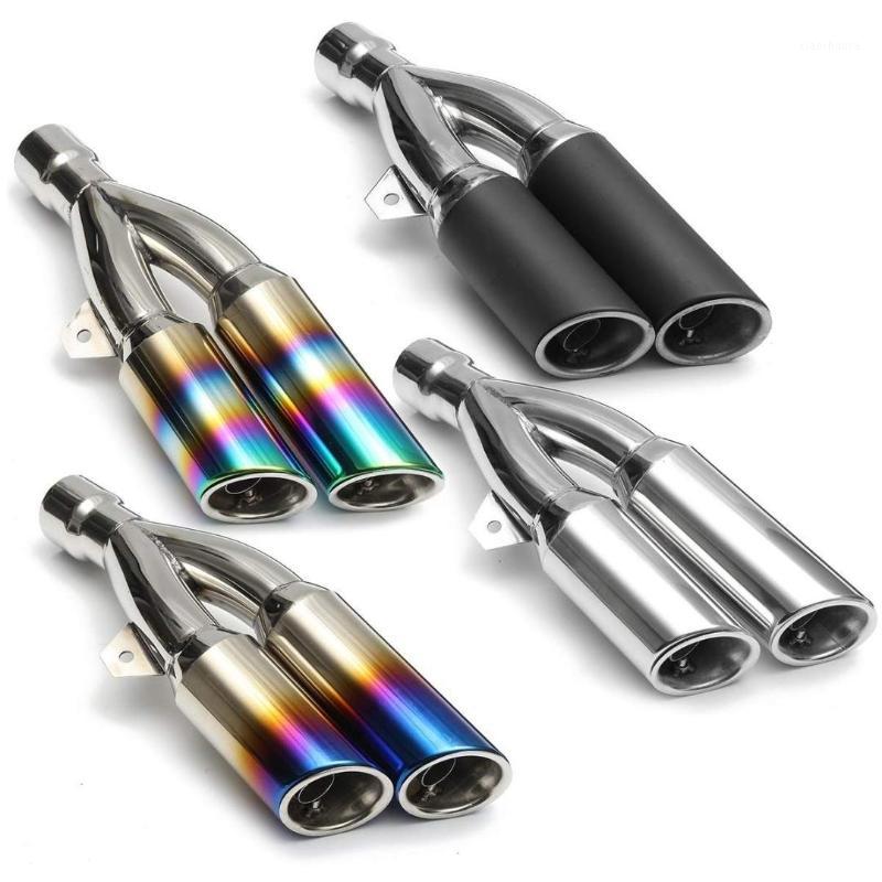 

38-51mm Universal Motorcycle Exhaust Muffler Pipe GP Scooter Motorbike Pipe Double Tip For ///1