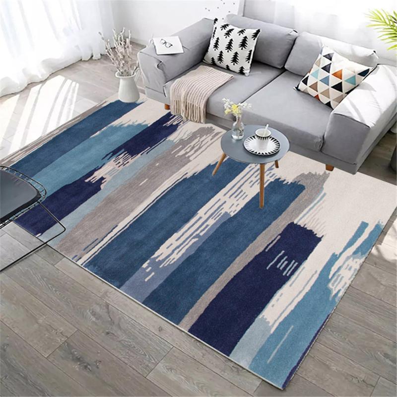 

Simple Style Parlor Area Rug Doormat Flannel Non-slip Kitchen Corridor Bedside Decor Rug Splash Ink Geometric Living Room Carpet, No-3