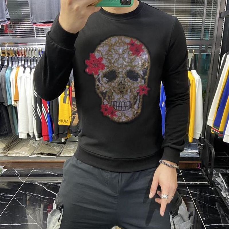 

New Pullover Hoodies Men Young Winter Hot Drill 2021 Hoody Warm Outer Wear High Quality 6be0, Black