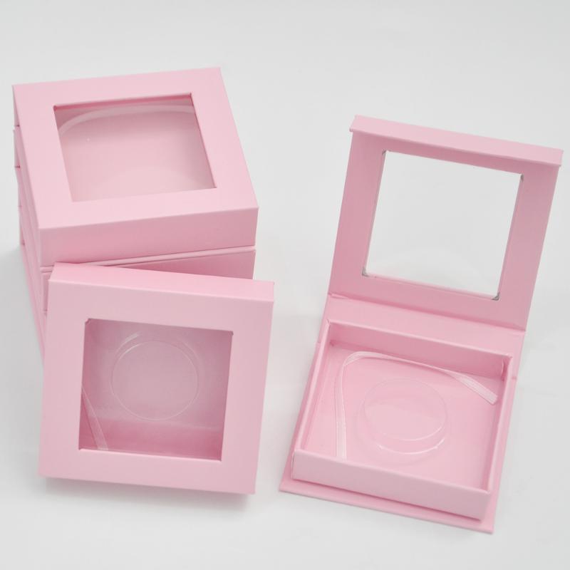 

10pcs/pack Wholesale Eyelash Packaging Box Lash Boxes Package Custom Square Light Pink 25mm Faux Cils Holder Storage Case Vendor
