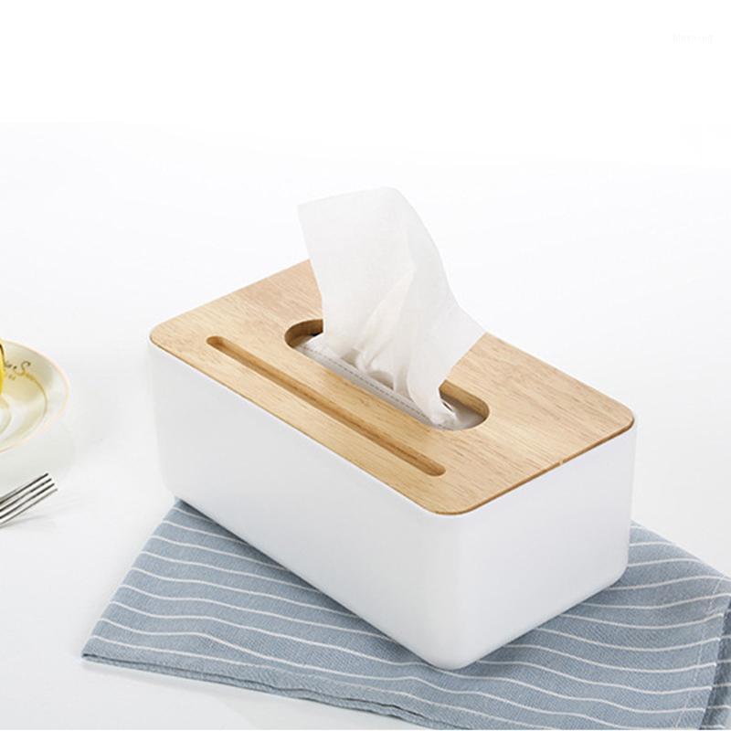 

Tissue Holder Box with Wooden Cover Home Rectangular Facial Tissue Cases Office YE-Hot1