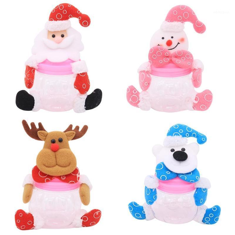 

1Pc Lovely Christmas Candy Storage Plush Santa Claus Snowman Christmas Gift Boxs Kids Candy Jar Bottle Decoration1