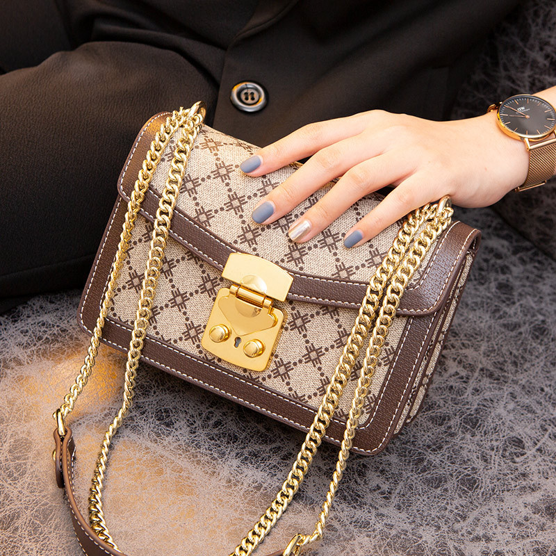 

Genuine leather printed crossbody bag for the women 2020 new shoulder unique messenger sack ladies fashion purse 5KDK, Coffee