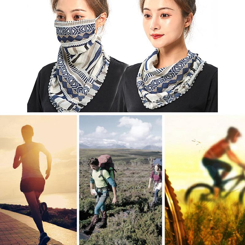 

1Pc Flower Pattern Women Sport Scarf Bandana Chiffon Summer Face Mouth Neck Snood Scarf Sunscreen Hiking Cycling, H03