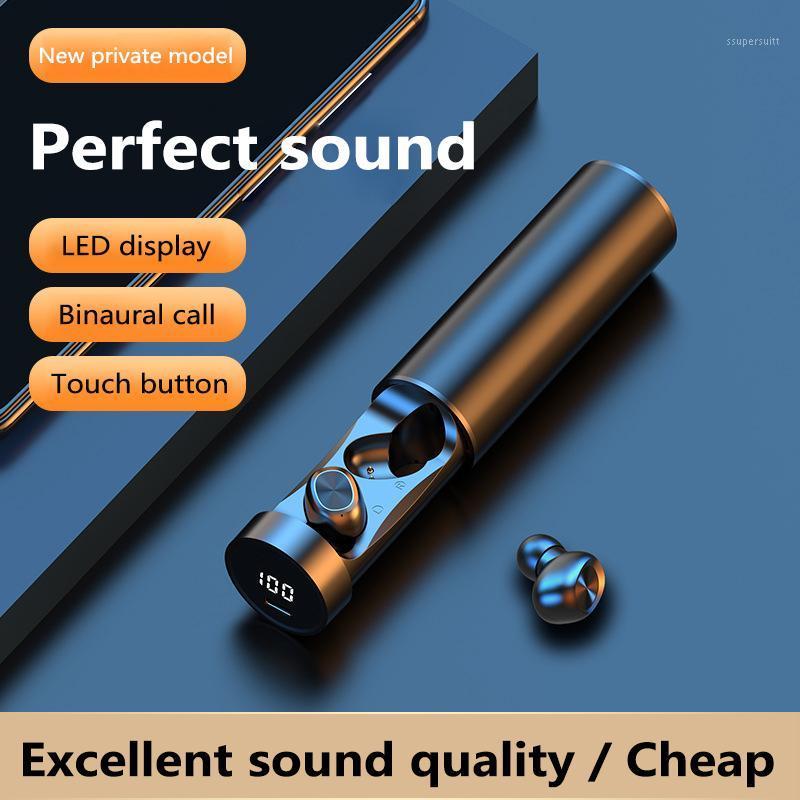 

B9-241B TWS Bluetooth Earphone 5.1 Wireless 6D HIFI Sport Earphone Touchs Control Earbuds Headset Hot ! In Stock1, Black