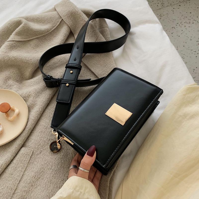 

Solid Color PU Leather Bags For Women 2021 Springtime Crossbody Shoulder Messenger Bag Female Travel Handbags And Purses Bolsos, Black