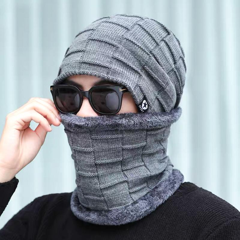 

Thicken Beanies Cat Winter Hat Knitted Hats For Cap Winter knitted hat warm and soft Pullover Velvet pea Beanies