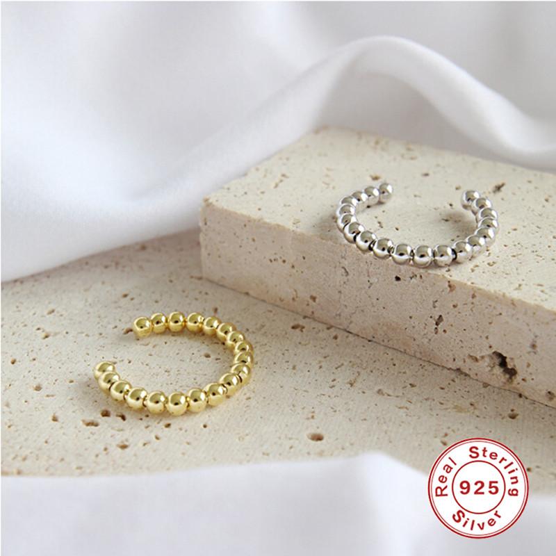 

Real 925 Silver Rings For Women Wedding Enagement Promise Rings Girl Gift Open Adjustable Finger Female Bead anillos